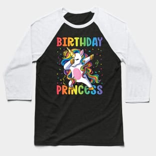 Birthday Princess Shirt Dabbing Unicorn Girl Baseball T-Shirt